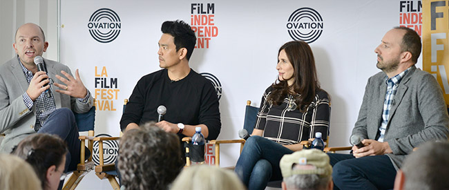 Actors Coffee Talk (L to R Paul Scheer, John Cho, Michaela Watkins, Tony Hale) Actors Coffee Talk