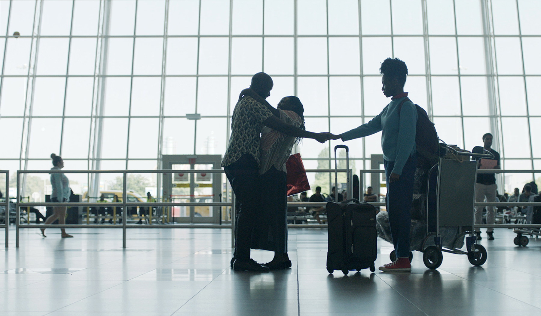 Ntare Guma Mbaho Mwine, Zainab Jah, and Jayme Lawson in 'Farewell Amor' (courtesy of IFC Films) farewell amor movie