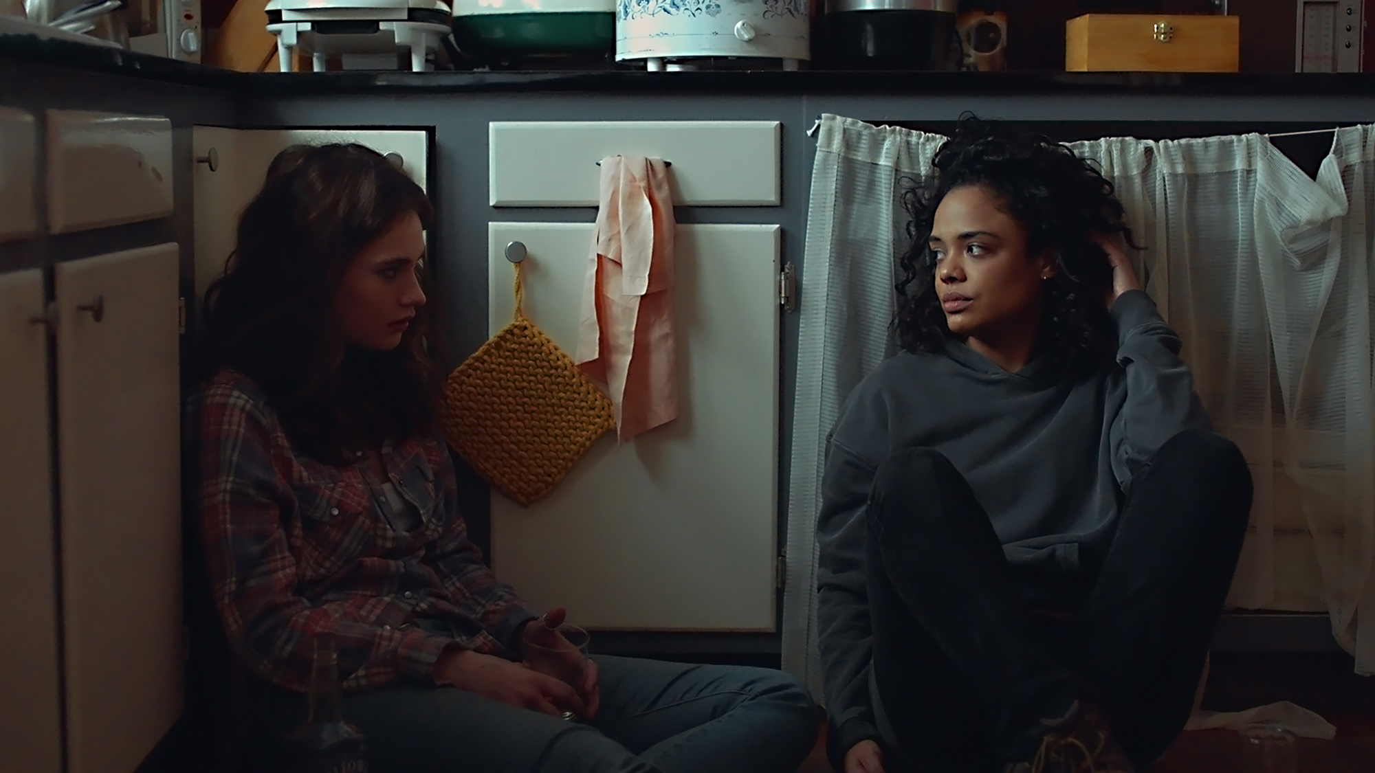 Lily James and Tessa Thompson in 'Little Woods' (Photo courtesy of Neon) little woods movie