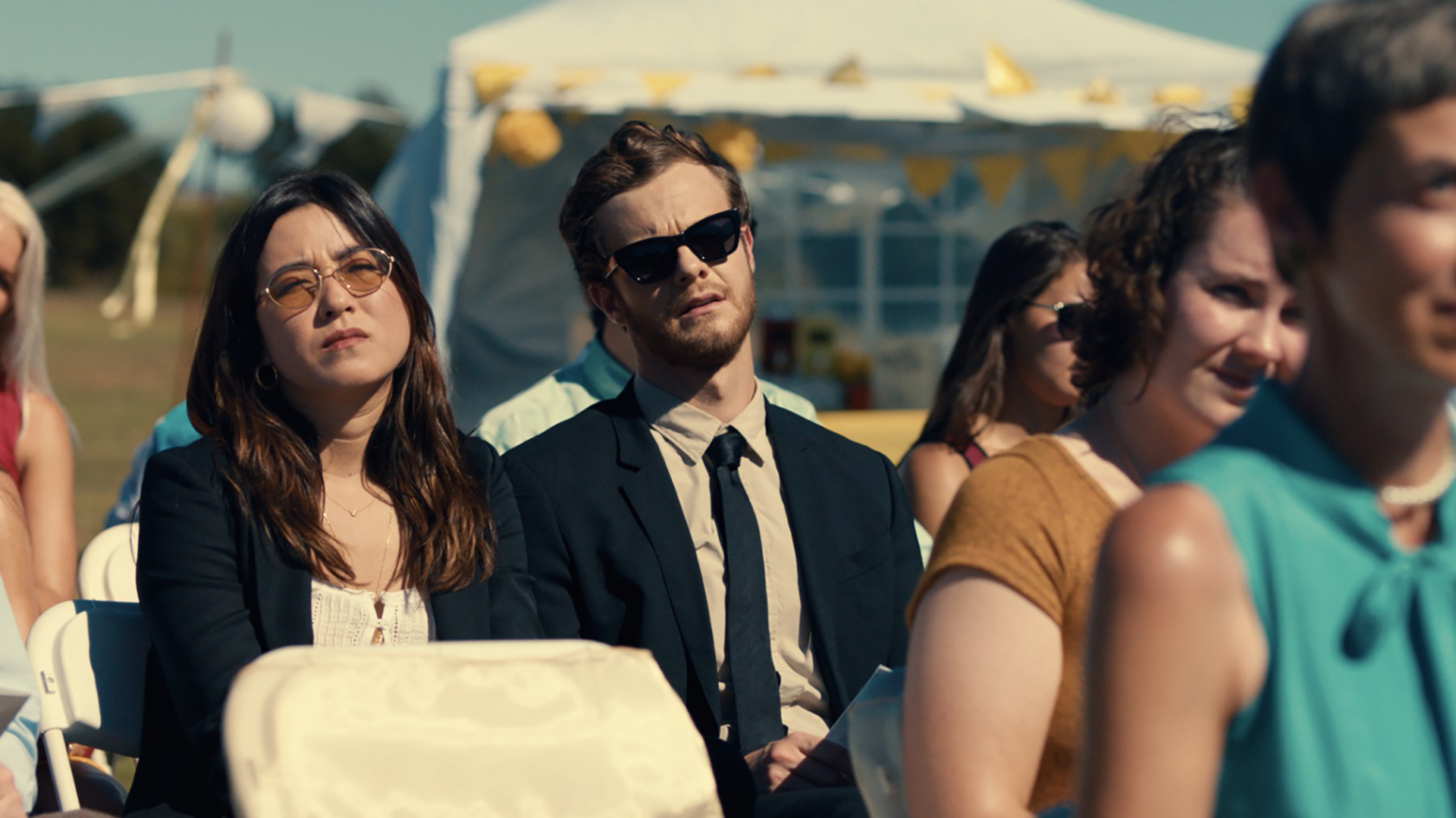 Maya Erskine and Jack Quaid in 'Plus One' plus one movie