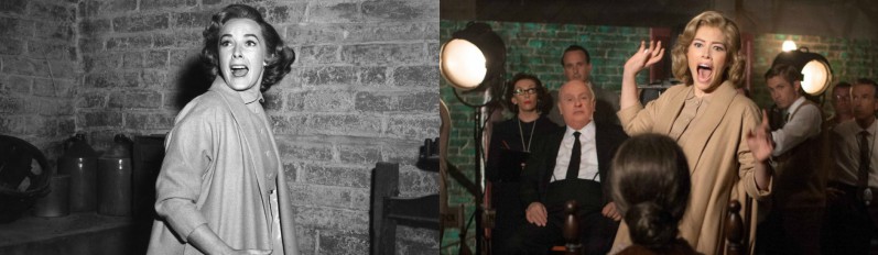 Vera Miles in 'Psycho' (L), Jessica Biel in 'Hitchcock' (R) hitchcock psycho