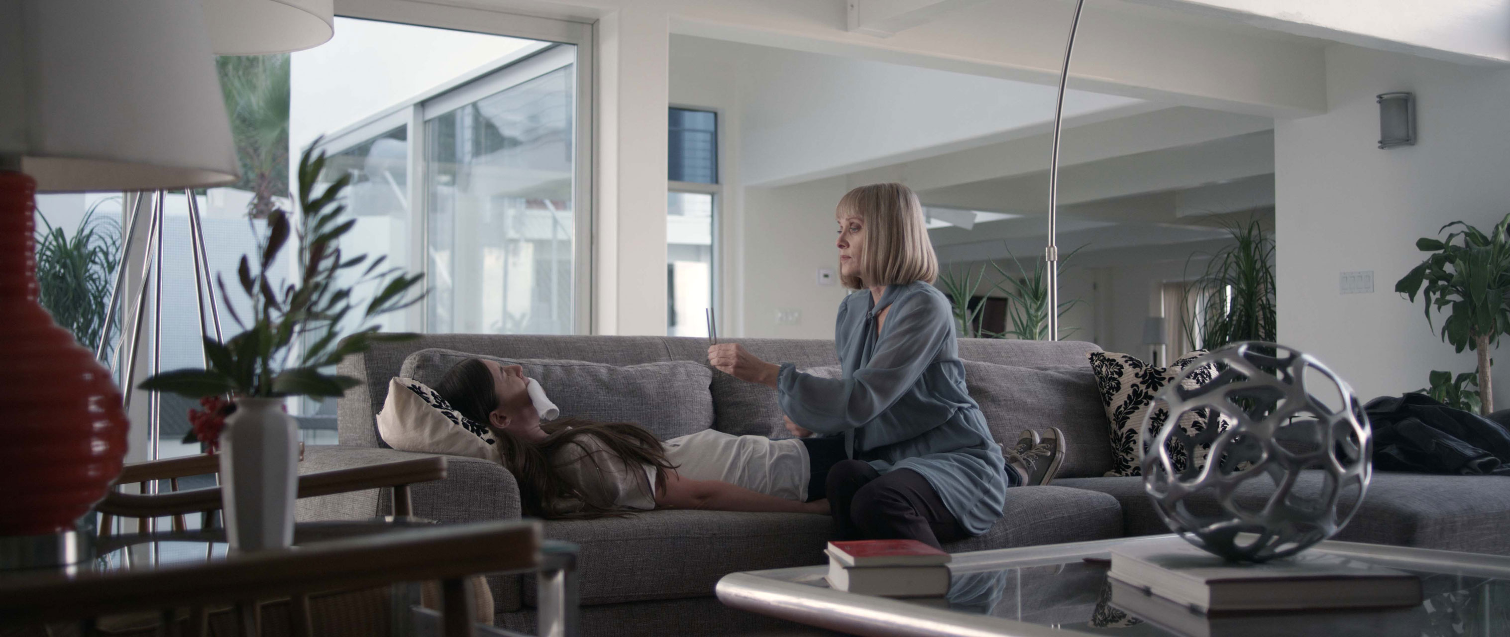 Sarah Hagan and Barbara Crampton in 'Sun Choke' barbarra crampton sun choke