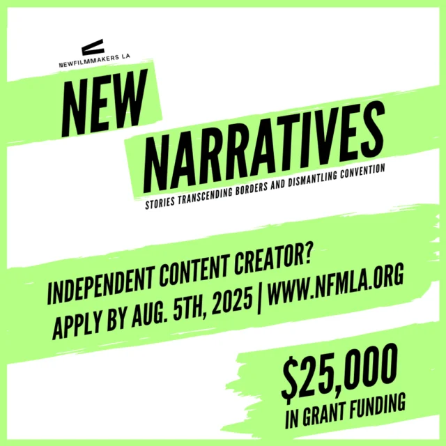 @nfmla has returned to present a fifth year of NewNarratives, a content program built to identify emerging global artists by tapping into NFMLA’s community and extensive pool of artistic talent. The NewNarratives initiative advances, funds, and amplifies unique, innovative creators whose narratives, stories, and characters transcend borders and dismantle convention. The 2025 edition has been made possible thanks to support from the Rhulen Family Foundation in honor of the late independent film producer Anthony Rhulen.  NewNarratives seeks to discover original, authentic work with a strong point of view and identify compelling storytelling that speaks to contemporary themes in innovative and resonant ways. Free from any set parameters on theme and genre, episodic or feature film concepts that push convention are at the program’s core.  NewNarratives will award $25,000 USD total in funding. The first grant category is made up of four (4) artist grants in the amount of $5,000 each, which will support short films, feature films, episodic series, live-action, fiction, documentaries, experimental works, and/or animation projects at any stage of production. This includes concept development, early development, pre-production, production, post-production, and audience strategy.  This year, two new funding partners, @hollywoodclimatesummit and @athensservices, have joined forces with NFMLA to support storytellers whose projects focus on themes of environmental awareness, including issues that impact our climate, ecosystems, communities, and more. This second grant category is made up of one (1) $5,000 grant specifically for short films in post-production that align with climate and/or environmental consciousness (fiction, documentary, live-action, or animation).  Program applications will open up to members of NFMLA on July 8, 2025, with a submission deadline of August 5, 2025. For additional information and to enter a project, please visit www.NFMLA.org/NewNarratives